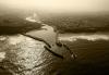 Aerial view of  Whitby in sepia