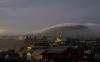 Oliver's mount shrouded in mist