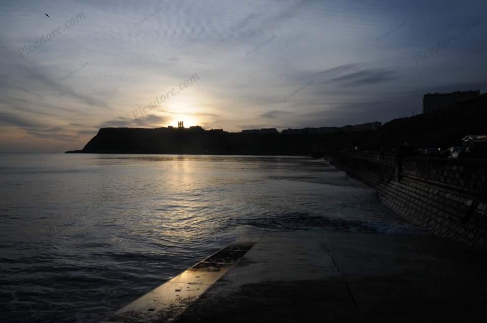 Scarborough castle winter sunrise Large Version