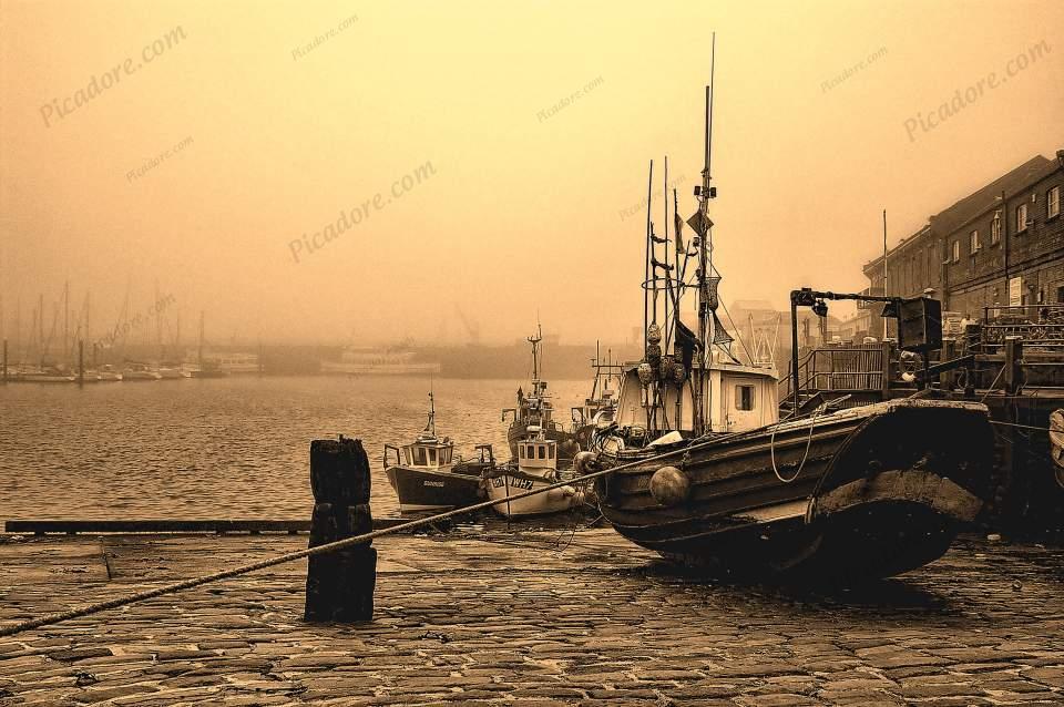 Docked in the mist Large Version