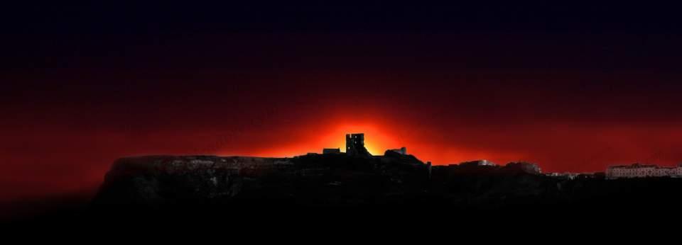 Scarborough Castle Back Lit Large Version