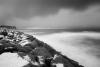 Snow storm over Scarborough Castle